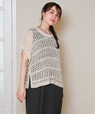 OLFHD08089 eur3(エウルキューブ) 【WEB先行販売】【大きいサイズ】テープヤーンベスト ベージュ