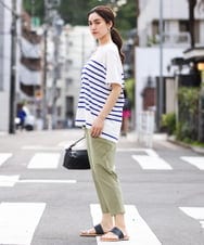 OLFHS09060 eur3(エウルキューブ) 【大きいサイズ/a.v.v×eur3】キーネックサマーニット ブルー(55)