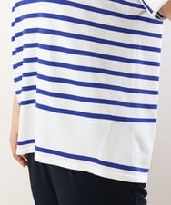 OLFHS09060 eur3(エウルキューブ) 【大きいサイズ/a.v.v×eur3】キーネックサマーニット ブルー(55)