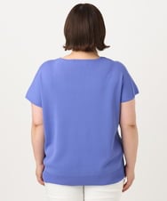 OLFIA05069 eur3(エウルキューブ) 【WEB先行販売】【大きいサイズ/接触冷感】フレンチスリーブサマーニット ブルー(55)