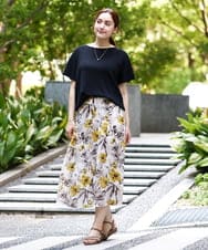 OLFIA05069 eur3(エウルキューブ) 【WEB先行販売】【大きいサイズ/接触冷感】フレンチスリーブサマーニット ブラック(94)