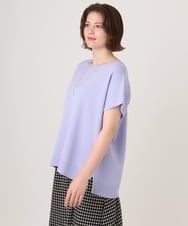 OLFID09079 eur3(エウルキューブ) 【大きいサイズ/接触冷感】サイドスリットサマーニット ラベンダー
