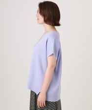 OLFID09079 eur3(エウルキューブ) 【大きいサイズ/接触冷感】サイドスリットサマーニット ラベンダー