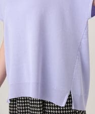 OLFID09079 eur3(エウルキューブ) 【大きいサイズ/接触冷感】サイドスリットサマーニット ラベンダー