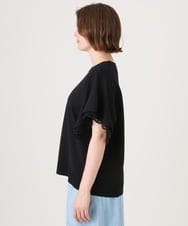 OLFID10079 eur3(エウルキューブ) 【WEB先行販売】【大きいサイズ/a.v.v×eur3】袖レースサマーニット ブラック