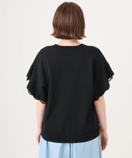 OLFID10079 eur3(エウルキューブ) 【WEB先行販売】【大きいサイズ/a.v.v×eur3】袖レースサマーニット ブラック