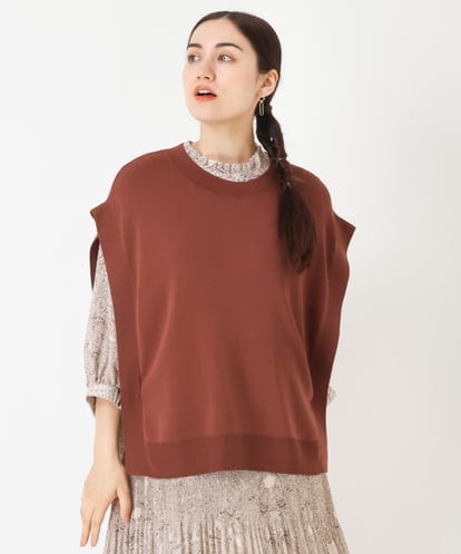 OLFJP06070 eur3 【大きいサイズ】サイドスリットニットベスト