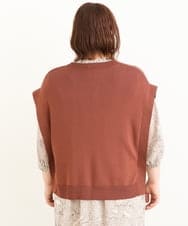 OLFJP06070 eur3(エウルキューブ) 【大きいサイズ】サイドスリットニットベスト ブラウン(17)
