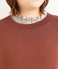 OLFJP06070 eur3(エウルキューブ) 【大きいサイズ】サイドスリットニットベスト ブラウン(17)