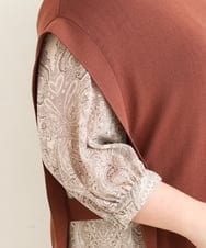 OLFJP06070 eur3(エウルキューブ) 【大きいサイズ】サイドスリットニットベスト ブラウン(17)