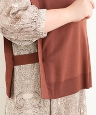 OLFJP06070 eur3(エウルキューブ) 【大きいサイズ】サイドスリットニットベスト ブラウン(17)