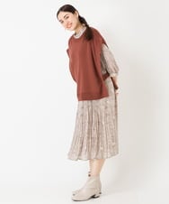 OLFJP06070 eur3(エウルキューブ) 【大きいサイズ】サイドスリットニットベスト ブラウン(17)