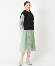 OLFJP06070 eur3(エウルキューブ) 【大きいサイズ】サイドスリットニットベスト ブラック(94)