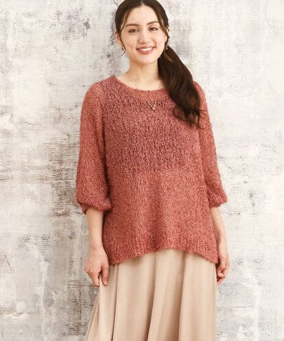 OLFKA05089 eur3 【WEB先行販売】【大きいサイズ】テープヤーンニットプルオーバー