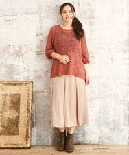 OLFKA05089 eur3(エウルキューブ) 【WEB先行販売】【大きいサイズ】テープヤーンニットプルオーバー ピンク(03)
