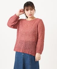 OLFKA05089 eur3(エウルキューブ) 【WEB先行販売】【大きいサイズ】テープヤーンニットプルオーバー ピンク(03)