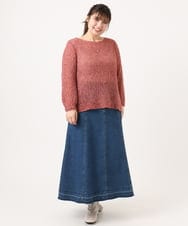 OLFKA05089 eur3(エウルキューブ) 【WEB先行販売】【大きいサイズ】テープヤーンニットプルオーバー ピンク(03)