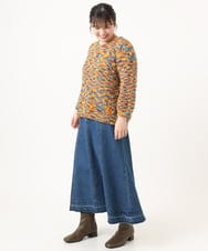 OLFKA05089 eur3(エウルキューブ) 【WEB先行販売】【大きいサイズ】テープヤーンニットプルオーバー オレンジ(15)