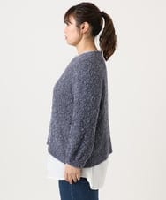 OLFKA05089 eur3(エウルキューブ) 【WEB先行販売】【大きいサイズ】テープヤーンニットプルオーバー ダークグレー(93)