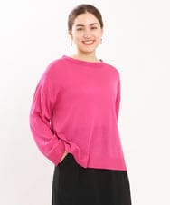 OLFKS07054 eur3(エウルキューブ) 【大きいサイズ】薄手柔らかショートニット ピンク(03)