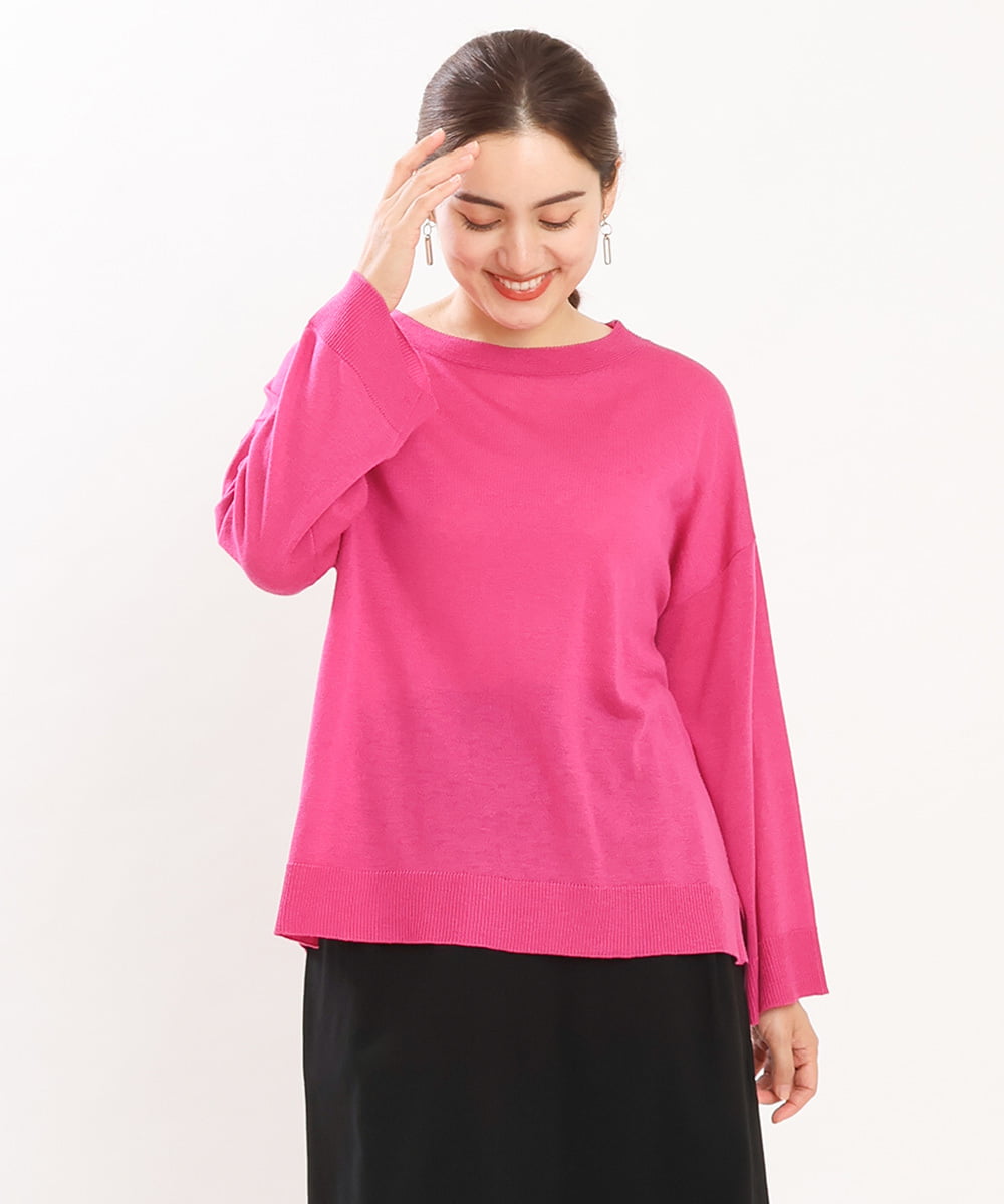 OLFKS07054 eur3(エウルキューブ) 【大きいサイズ】薄手柔らかショートニット ピンク(03)