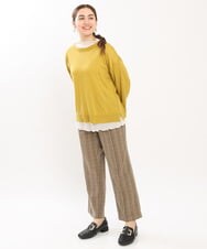 OLFKS07054 eur3(エウルキューブ) 【大きいサイズ】薄手柔らかショートニット ライトイエロー(20)