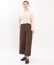 OLFKS07054 eur3(エウルキューブ) 【大きいサイズ】薄手柔らかショートニット ベージュ(82)