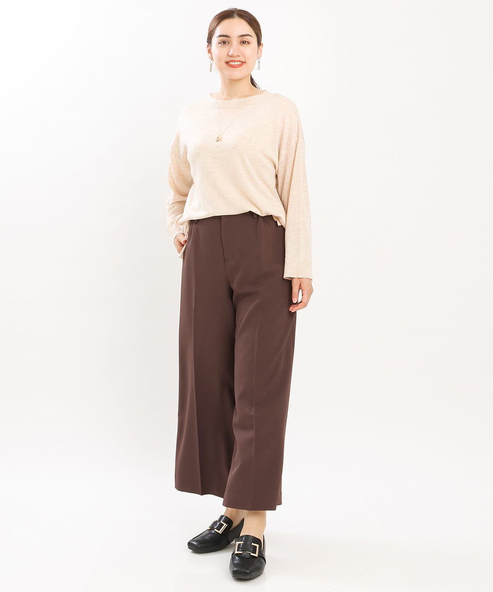 OLFKS07054 eur3(エウルキューブ) 【大きいサイズ】薄手柔らかショートニット ベージュ(82)