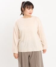 OLFKS07054 eur3(エウルキューブ) 【大きいサイズ】薄手柔らかショートニット ベージュ(82)
