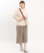 OLFKS07054 eur3(エウルキューブ) 【大きいサイズ】薄手柔らかショートニット ベージュ(82)