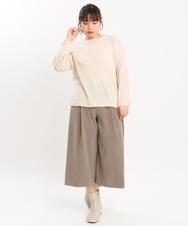 OLFKS07054 eur3(エウルキューブ) 【大きいサイズ】薄手柔らかショートニット ベージュ(82)