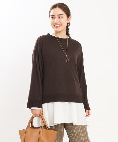 OLFKS07054 eur3 【雑誌掲載】【大きいサイズ/11号サイズあり】薄手柔らかショートニット