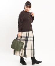 OLFKS07054 eur3(エウルキューブ) 【大きいサイズ】薄手柔らかショートニット ブラウン(87)