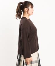 OLFKS07054 eur3(エウルキューブ) 【大きいサイズ】薄手柔らかショートニット ブラウン(87)