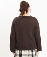 OLFKS07054 eur3(エウルキューブ) 【大きいサイズ】薄手柔らかショートニット ブラウン(87)