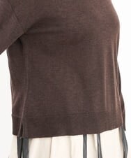 OLFKS07054 eur3(エウルキューブ) 【大きいサイズ】薄手柔らかショートニット ブラウン(87)