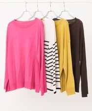 OLFKS07054 eur3(エウルキューブ) 【大きいサイズ】薄手柔らかショートニット ブラック(94)