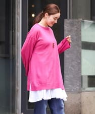 OLFKS08089 eur3(エウルキューブ) 【雑誌掲載】【大きいサイズ/11号サイズあり】薄手柔らかロングニット ピンク(03)