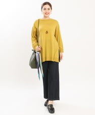 OLFKS08089 eur3(エウルキューブ) 【雑誌掲載】【大きいサイズ/11号サイズあり】薄手柔らかロングニット ライトイエロー(20)