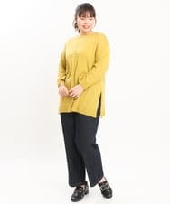 OLFKS08089 eur3(エウルキューブ) 【雑誌掲載】【大きいサイズ/11号サイズあり】薄手柔らかロングニット ライトイエロー(20)