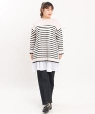 OLFKS08089 eur3(エウルキューブ) 【雑誌掲載】【大きいサイズ/11号サイズあり】薄手柔らかロングニット アイボリー(80)
