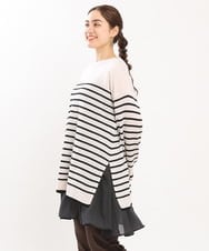 OLFKS08089 eur3(エウルキューブ) 【雑誌掲載】【大きいサイズ/11号サイズあり】薄手柔らかロングニット アイボリー(80)