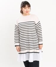 OLFKS08089 eur3(エウルキューブ) 【雑誌掲載】【大きいサイズ/11号サイズあり】薄手柔らかロングニット アイボリー(80)