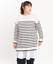 OLFKS08089 eur3(エウルキューブ) 【雑誌掲載】【大きいサイズ/11号サイズあり】薄手柔らかロングニット アイボリー(80)