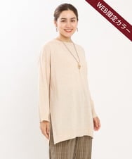 OLFKS08089 eur3(エウルキューブ) 【雑誌掲載】【大きいサイズ/11号サイズあり】薄手柔らかロングニット ベージュ(82)