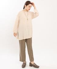OLFKS08089 eur3(エウルキューブ) 【雑誌掲載】【大きいサイズ/11号サイズあり】薄手柔らかロングニット ベージュ(82)