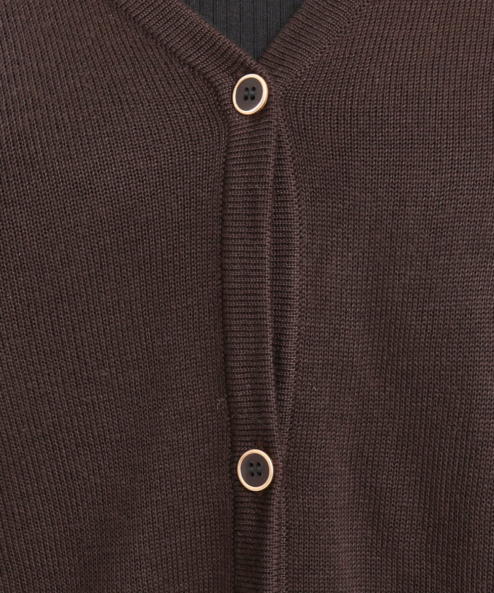 OLFKS21079 eur3(エウルキューブ) 【大きいサイズ】Vネックニットベスト ブラウン(87）