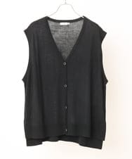 OLFKS21079 eur3(エウルキューブ) 【大きいサイズ】Vネックニットベスト ブラック(94)