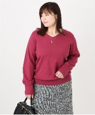OLFLA03054 eur3(エウルキューブ) 【大きいサイズ/新色追加】Vネックパフスリーブニット ピンク(03)