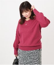 OLFLA03054 eur3(エウルキューブ) 【大きいサイズ/新色追加】Vネックパフスリーブニット ピンク(03)